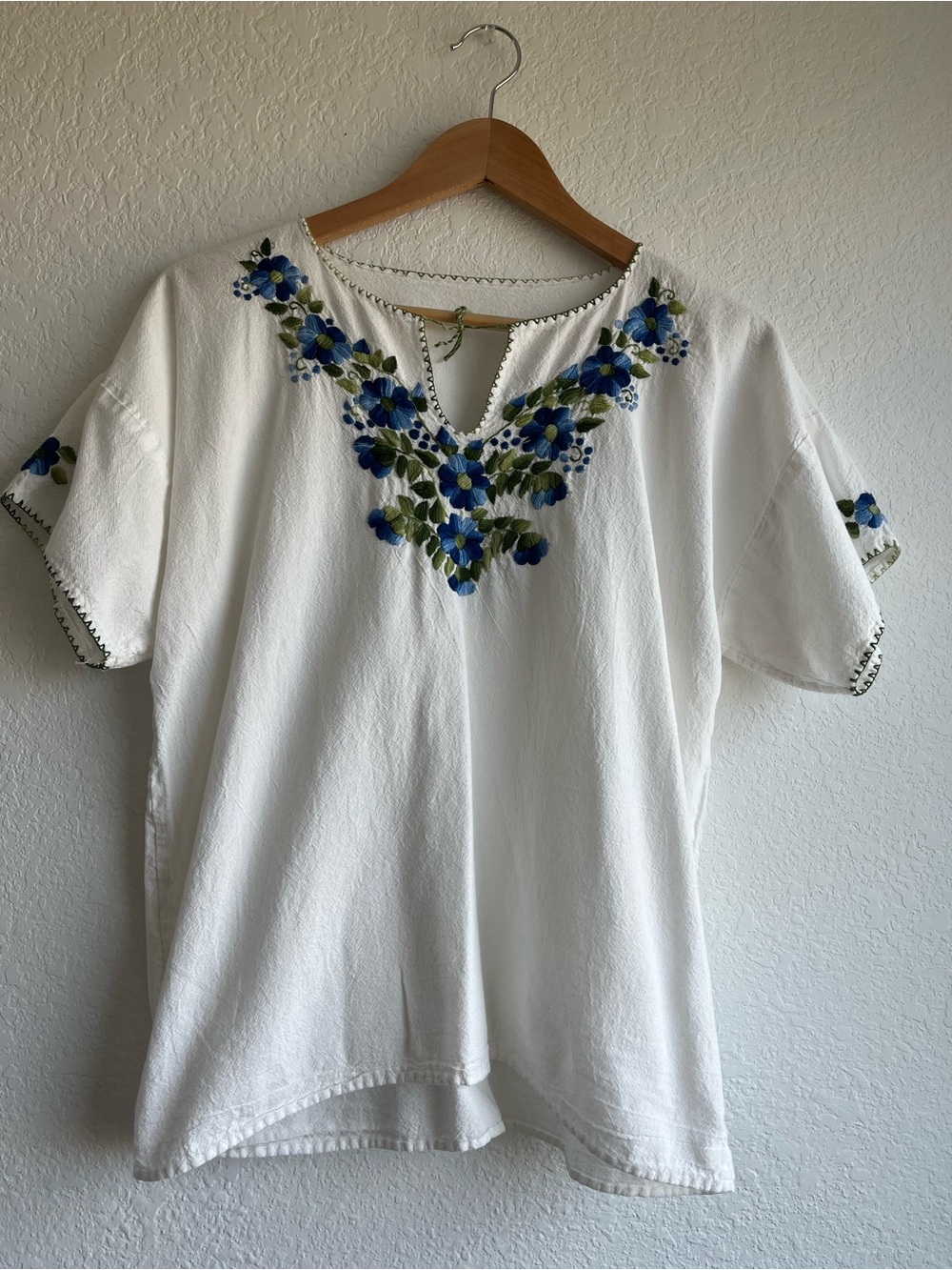Women’s Mexican Embroidered Peasant Blouse Blusa Mexicana size Small